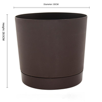 Pot de fleurs rond en plastique GT20 résistant aux UV avec plateau assorti pour roses chinoises, succulentes et balcon