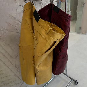 OEM Manufacturer Custom Baggy Multi Pockets Hommes Utility Work Luxury <b>PU</b> Leather <b>Shorts</b> for Men - Product Image 3