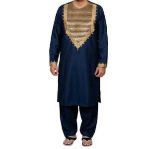 Ensemble chemise et shalwar brodés en tissu 100 % coton pour hommes afghans, nouveau design brodé, costume 2 pièces pour homme - Product Image 2