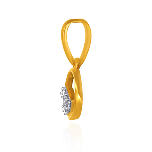 Collar con Colgante de Diamantes Cultivados en Laboratorio, Diseño de Onda Curva en Tono Dorado de Lujo, Brillante, para Mujer - Product Image 3