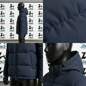 Fashion Stand Collar <b>Waterproof</b> Eco-Friendly Men's Clothing Zipper Closure Canvas Puffer <b>Jacket</b> <b>Winter</b> Streetwear Puffer <b>Jacket</b> - Product Image 6