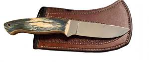 Couteau utilitaire à lame fixe en acier inoxydable fait main, manche personnalisé en corne d'os, outil artisanal EDC - Product Image 3