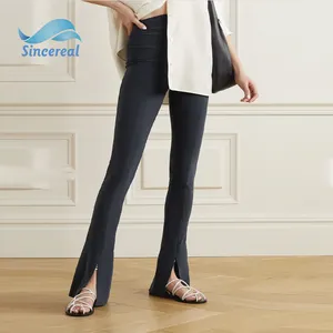 2022 женские брюки и брюки на заказ, эластичные леггинсы-клеш из трикотажа