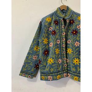Artisan Handmade Floral Velvet Suzani <b>Jacket</b> <b>Women</b> Luxury Stand Collar Bohemian Full Sleeve <b>Spring</b> Outerwear - Product Image 4