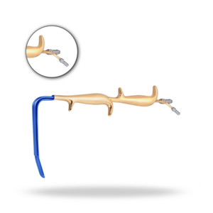 Retractor de Fibra Óptica Estilo Ferriera, Doble Mango, Aislado, Extremo Liso 18.5, Instrumento Quirúrgico - Product Image 1