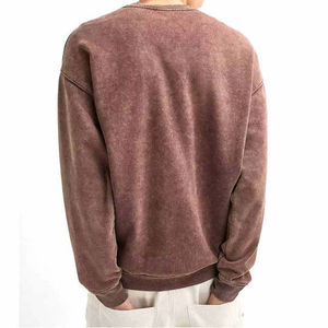 Sudadera personalizada vintage de cuello redondo, sudaderas lisas de cuello redondo para hombre, sudadera con efecto lavado ácido, transpirable, precio al por mayor, OEM - Product Image 5