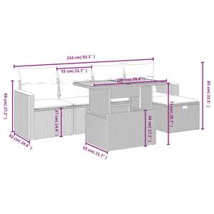 Ensemble de canapés de jardin en rotin gris avec rangement, mobilier d'extérieur au design contemporain, coussins en mousse haute densité imperméables - Product Image 6