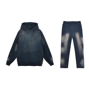 Conjunto de Sudadera con Capucha y Pantalones Deportivos de Dos Piezas para Hombre, de Alta Calidad, Lavado Ácido, Personalizado, de Felpa de Algodón Grueso de 350g, Estilo Oversize - Product Image 2