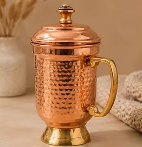 Antique Brown Hammered Pure Copper Moscow Mule <b>Large</b> Measure <b>Mug</b> & Hammered Finished for Metal Drinking <b>Mug</b> - Product Image 4