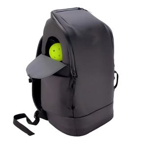 Sac à dos de sport imperméable grande capacité, sac d'entraînement noir mat durable avec deux poches latérales pour bouteilles, sacs pour raquettes - Product Image 4