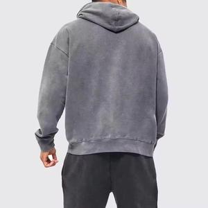 Sudaderas con Capucha para Hombre al por Mayor con MOQ Bajo, Lavado Ácido, Bordadas, Vintage, Desgastadas, de Forro Polar Transpirable, con Logotipo y Color Personalizados, OEM - Product Image 2