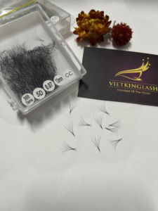 <b>Lash</b> <b>Clusters</b> Korean PBT Matte Black Eyelash Extensions Pointy Base Natural Long <b>Cluster</b> <b>Lashes</b> Velvet Box Custom Logo - Product Image 2