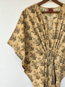 Nuevo Kaftán con Estampado Animal, Cuello en V, Cierre con Cordón, Corte Evase, de Algodón Suave Indio, con Encaje, Largo Completo, para Playa, para Mujer - Product Image 3