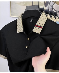 Camiseta de Lujo para Hombre 2026, Manga Corta, Estampado Animal, Estilo Casual de Negocios, Transpirable, Cómoda, con Logotipo Bordado, 100% Algodón - Product Image 5