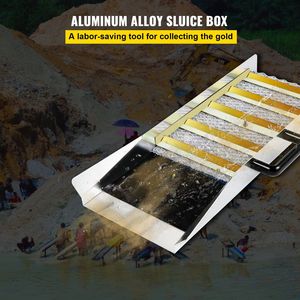 Compact 24\" Aluminum Alloy Mini Sluice Box Lightweight Portable <b>Gold</b> <b>Prospecting</b> <b>Equipment</b> for River Creek Dredging Miner's - Product Image 2