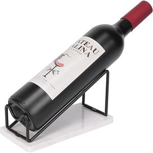 Support à vin moderne de luxe avec base en marbre, porte-bouteille individuel en métal, présentoir de comptoir, support à vin minimaliste pour la décoration intérieure - Product Image 1