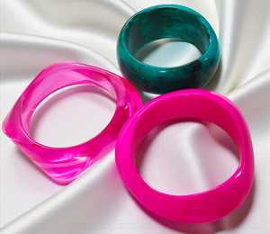ชุดกำไลข้อมือเรซิ่นสไตล์อิสลามสุดฮิต สีชมพูและสีเขียวอมฟ้า ของขวัญสำหรับทุกเพศ เครื่องประดับแฟชั่น - Product Image 4