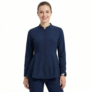 Blouse médicale élégante pour femme avec fermeture éclair – Uniforme d'hôpital, vente en gros, logo personnalisé, vêtements de santé, blouses de travail - Product Image 1