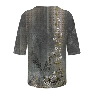 Tops grande taille pour femmes, t-shirts graphiques à col rond longueur coude pour femmes, vêtements du Bangladesh à prix avantageux - Product Image 6