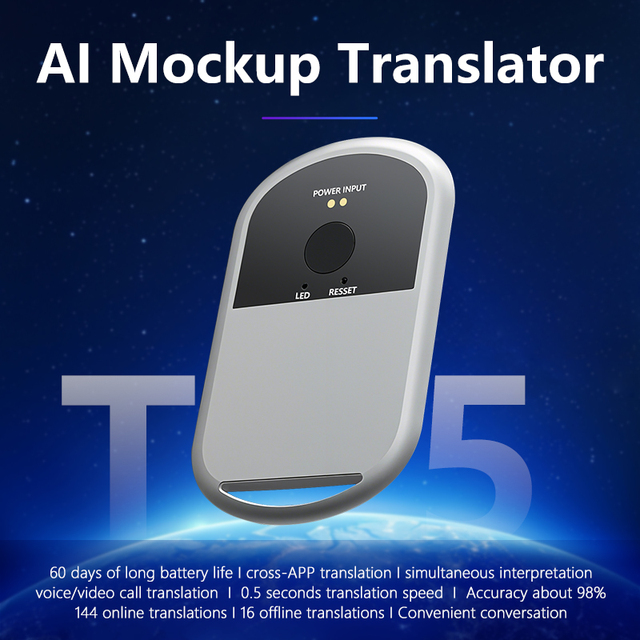 AI Translation Card Mini Supports 144 Languages Real-Time Voice Photo Translation Offline Magnetic Aluminum Alloy Portable
