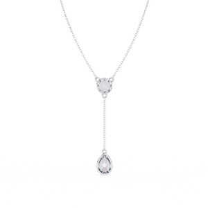 Collar Aurora con Diamantes en Forma de Gota y Redondos, Oro Sólido de 9k, 14k, 18k, Fabricado a Medida en Oro Rosa, Oro Amarillo, Plata 925 - Product Image 6