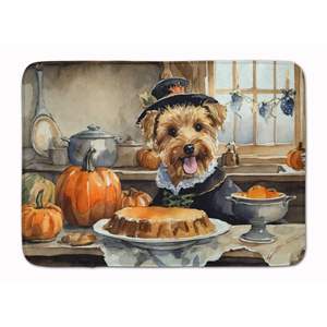 Lakeland Terrier Automne Tapis de cuisine Mousse à mémoire de forme Tapis anti-fatigue Lavable en machine Tapis de bain Citrouilles Design Confort Cuisine - Product Image 1