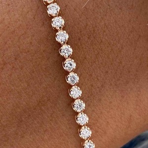 Mixed Cut Moissanite Tennis Bracelet 925 Sterling Silver Rhodium Plated Iced Out Diamond Look Unisex Wedding Party <b>Gift</b> Jewelry - Product Image 4