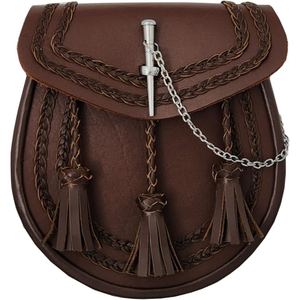 Sporran en cuir de peau de phoque de qualité supérieure, fabriqué sur mesure, style écossais, avec logo personnalisé disponible dans toutes les couleurs par GNG IMPEX - Product Image 4