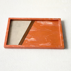 ถาดอเนกประสงค์เรซิ่นอีพ็อกซี่ขายดี สำหรับใส่เครื่องประดับ อุปกรณ์ห้องน้ำ และกาแฟ อาหารเช้า ถาดเสิร์ฟสไตล์โมเดิร์นสำหรับวางบนโต๊ะ - Product Image 4