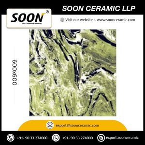 Mármol Pulido Brillante Inferno Lime, Porcelana Sólida de 8.5mm de Grosor, Baja Absorción de Agua, Resistente al Desgaste, Azulejos para Piso y Pared de 600x600mm - Product Image 2