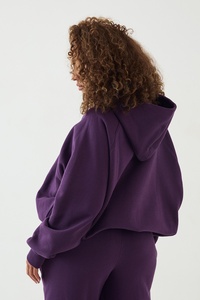 Sweat-shirt à capuche surdimensionné personnalisé pour femme, coupe décontractée, en molleton avec poche, manches longues, tenue décontractée pour femme - Product Image 2