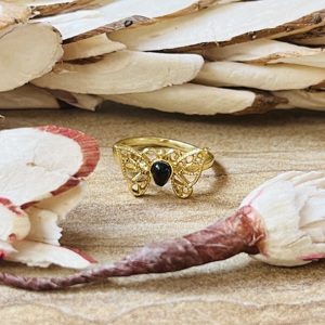 Hot Selling Trendy Butterfly Shape Brass <b>Ring</b> Gold Plated Black Onyx Modern <b>Ring</b> <b>Statement</b> Dainty <b>Ring</b> Wholesale <b>Ring</b> For Women - Product Image 1