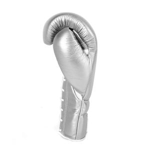 Gants de boxe Winning 14oz 16oz Argent Personnalisables à lacets avec sangle auto-agrippante Respirants Doigts entiers Cuir véritable Entraînement - Product Image 3