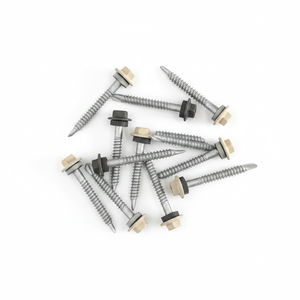 Vis autoperceuse à tête plate PDC Modèle 12 avec rondelle EPDM collée, en acier au carbone classe 4.8 6.8, chromée, zinguée/galvanisée, à filetage grossier - Product Image 3