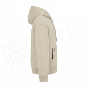 เสื้อฮู้ดดี้ผู้ชายทรงโอเวอร์ไซส์ ยี่ห้อ North Approach มีซิปด้านหน้า กระเป๋าเสื้อสีพื้นเรียบง่าย สวมใส่สบาย ผลิตจากผ้าฝ้าย 100% เฟรนช์เทอร์รี่ - Product Image 3