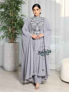 Venta al por mayor AWAIS HOUSE - Nuevo conjunto de lujo de 2 piezas para mujer musulmana, modesto, de gasa sólida con cuentas, lavable, túnica larga hasta el suelo, corte A, con sujetador incorporado. - Product Image 4