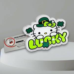 Vente en gros de plaques à cils ovales en acrylique multifonctionnelles, motif fleur diamantée Hello Kitty, pour extensions de cils, marque privée - Product Image 2