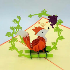 Tarjeta Pop-Up 3D Hecha a Mano con Diseño Personalizado de Tema Animal, Impresión Offset, Papel de Arte, Tarjeta de Regalo - Product Image 1