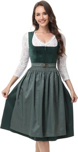 Vestido Dirndl Bávaro para Mujer, Traje Tradicional para el Festival de la Cerveza de Oktoberfest, Delantal de Poliéster, Elegante Estilo Alemán - Product Image 6