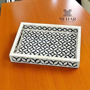 Plateau d'art rustique moderne fait main en os incrusté, de qualité supérieure, pour la décoration intérieure - Product Image 2