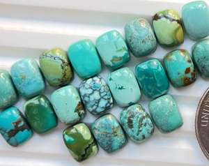 Nouvelles pierres précieuses naturelles en turquoise de Kingman, cabochons ovales, pierres de turquoise pour la fabrication de bijoux, lot de 10 pierres précieuses en vrac de 6x8 mm - Product Image 5
