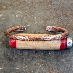 Bracelet manchette en cuivre massif et épais pour homme et femme, style rustique martelé, cadeau pour lui et pour elle - Product Image 6
