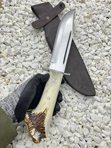 Cuchillo utilitario de hoja de acero con punta de caña, mango de asta de ciervo, 0.5mm de grosor, 6.7in de longitud total, 3 años de garantía - Product Image 4