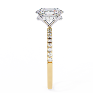 Bague de luxe en diamant de laboratoire ovale de 1,25 ct couleur E, plaqué or blanc 18 carats, pavé, certifiée IGI, éthique, pour mariage - Product Image 6