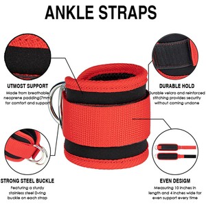 Sangle de cheville élastique de haute qualité avec sangle en D et manchette en néoprène, respirante et réglable, pour un soutien des jambes unisexe - Product Image 5