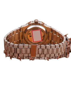 Nuevo Reloj de Lujo Personalizado, Clásico, Simple, de Alta Calidad, con Banda de Diamantes Tallados en Corte Redondo, Esfera Inteligente con Fecha, Edición Limitada - Product Image 4