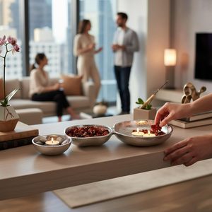 Aluminium serving tray, <b>3</b> compartment serving dish, divided snack platter, metal serving bowl set, aluminium appetiser tray, - Product Image 4