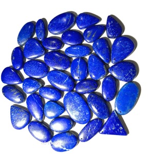 Vente en gros de pierres précieuses naturelles Lapis Lazuli de qualité AAA+, taille poire, percées, pour bijoux de guérison, 20-45mm, certifiées par un tiers - Product Image 4