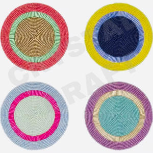 Personalized Beaded <b>Coasters</b> Custom Alphabet and Monogram <b>Initial</b> Drink <b>Coasters</b> Handmade Embroidered Glass Bead <b>Coaster</b> - Product Image 6