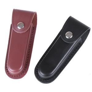 Funda de Cuero Genuino para Cuchillo Táctico de Hoja Fija con Cierre a Presión y Mango de Madera, Personalizable OEM, para Cuchillos de Caza y Bushcraft - Product Image 4